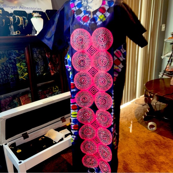 Authentic Embellished Stoned Kaftan Tie &Dye Cotton Long Dress Women - Picture 1 of 5